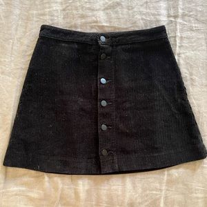 American Apparel Corduroy Button Down Mini Skirt